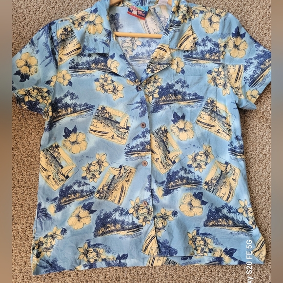 reyn spooner Tops - Reyn Spooner Blue Hawaiian Shirt